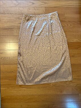 SHEIN Neutral Shimmery Leopard Print Pencil Skirt size large